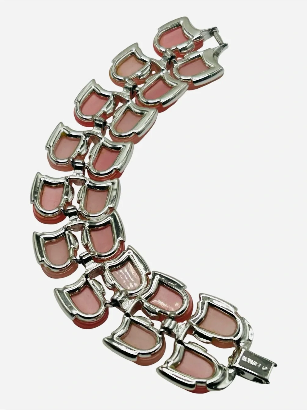 Vintage Lisner Two Tone Pink Moonglow Bracelet